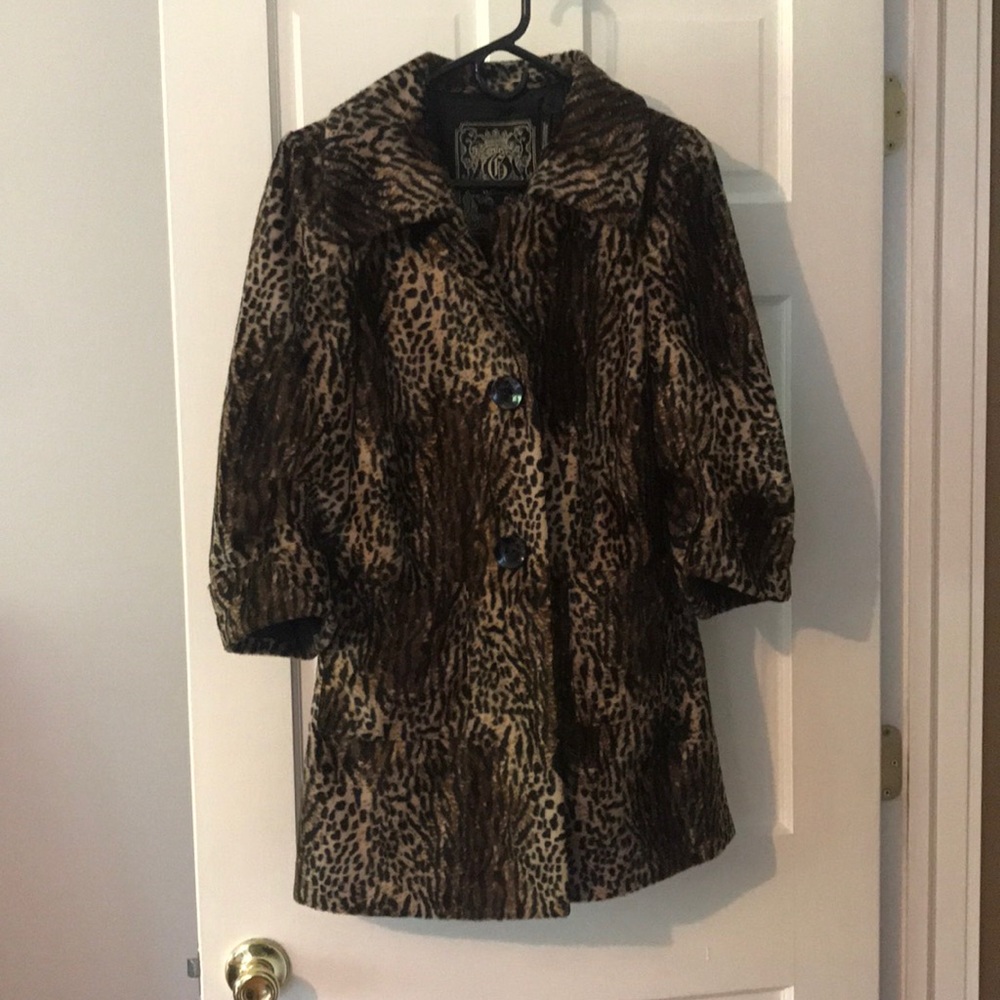 Guess Cheetah print faux fur jacket